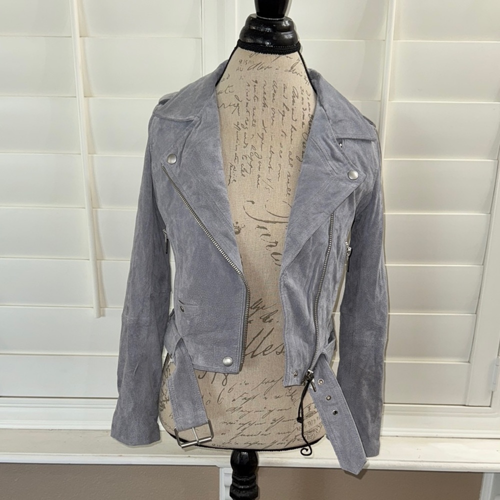 BLANKNYC Suede Moto Jacket Cloud Grey NWOT